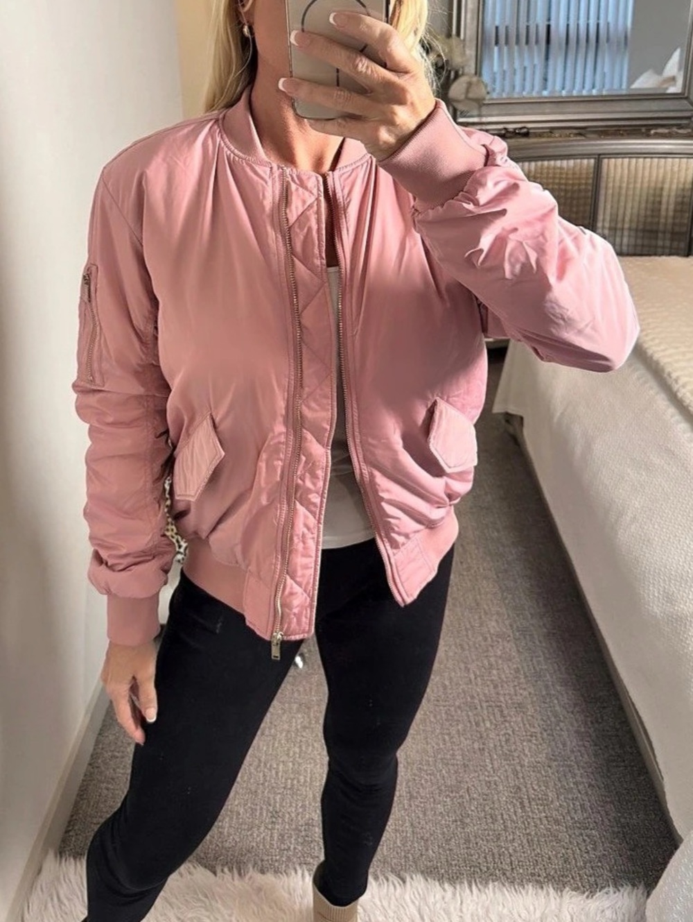 H&M Pink Bomber Jacket Size 4